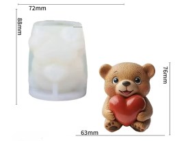 Molde silicona osito con corazon